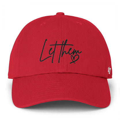 Let Them Heart Embroidered Baseball Cap — Casual Script Hat for Everyday Wear