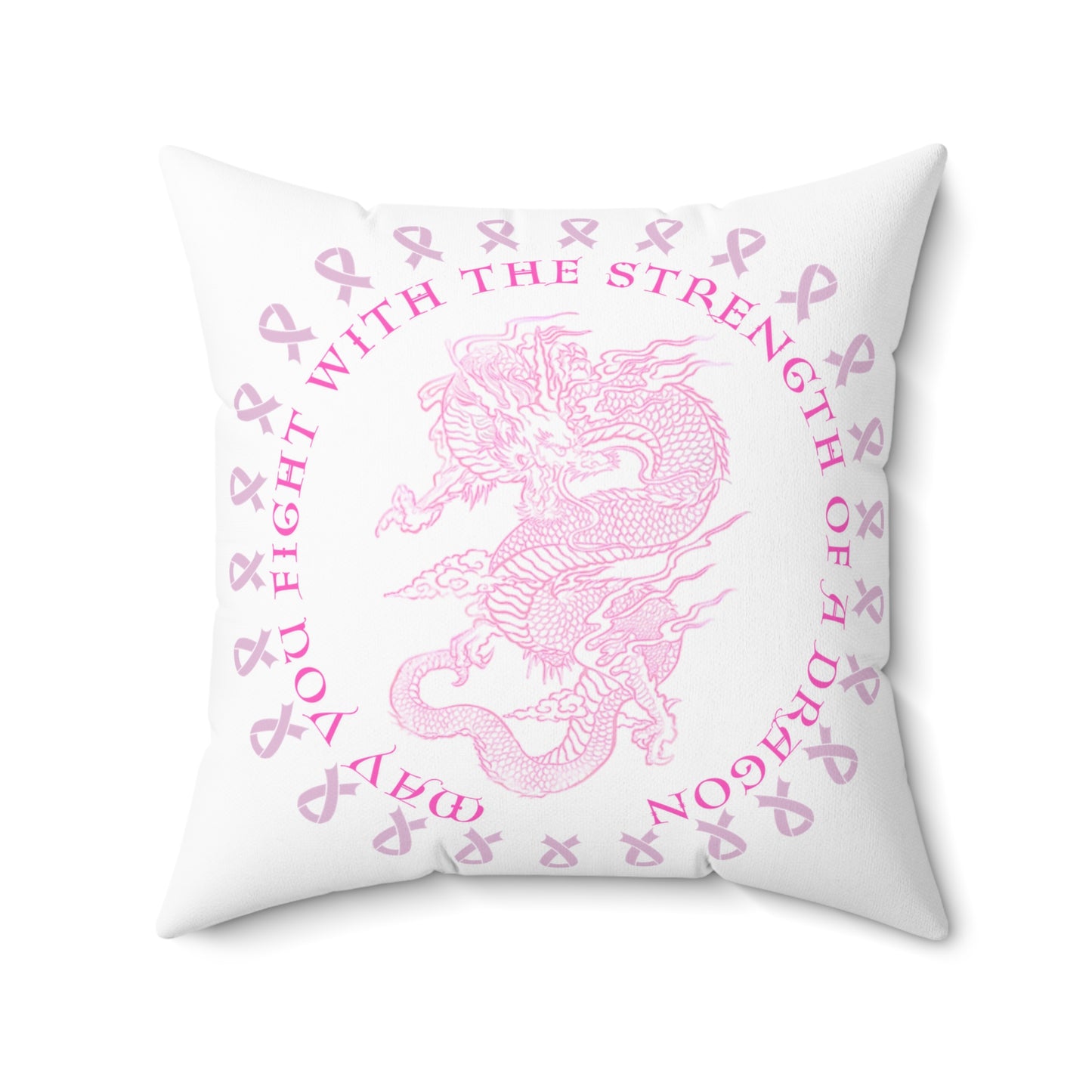 Dragon Strength, Square Pillow White, Home Decor