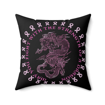 Dragon Strength, Square Pillow, Home Decor, Black Pillow
