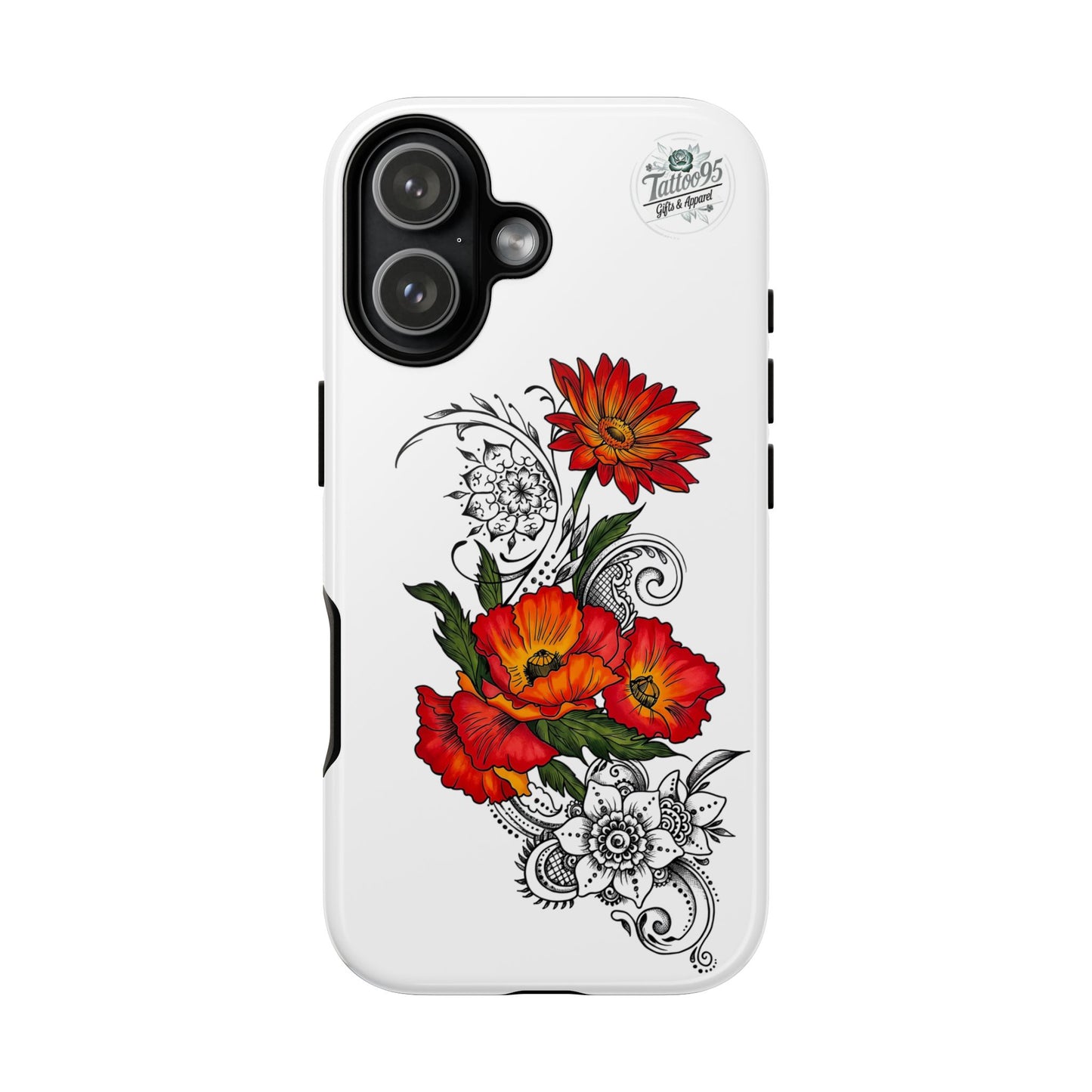 Floral Red Poppy iPhone Case — Red Poppy Botanical Tough Case