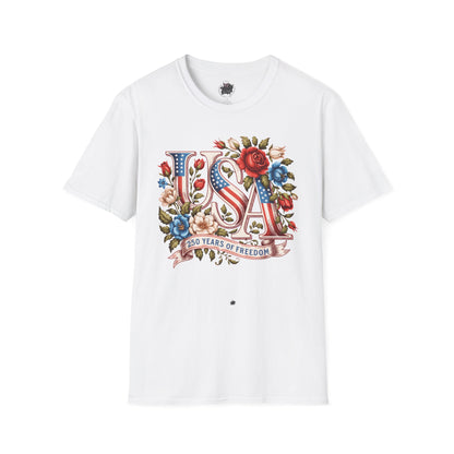 Floral USA 250th T-Shirt — Happy Birthday America
