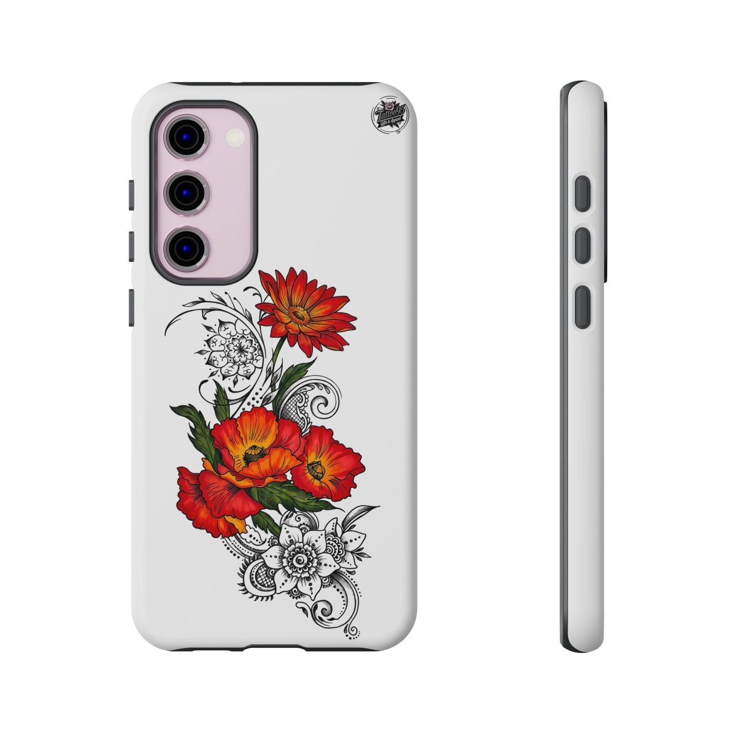 Floral Red Poppy - Tough Galaxy Phone Case Series S10-S25 Series