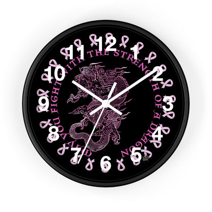 Dragon Strength - Wall Clock Black Background