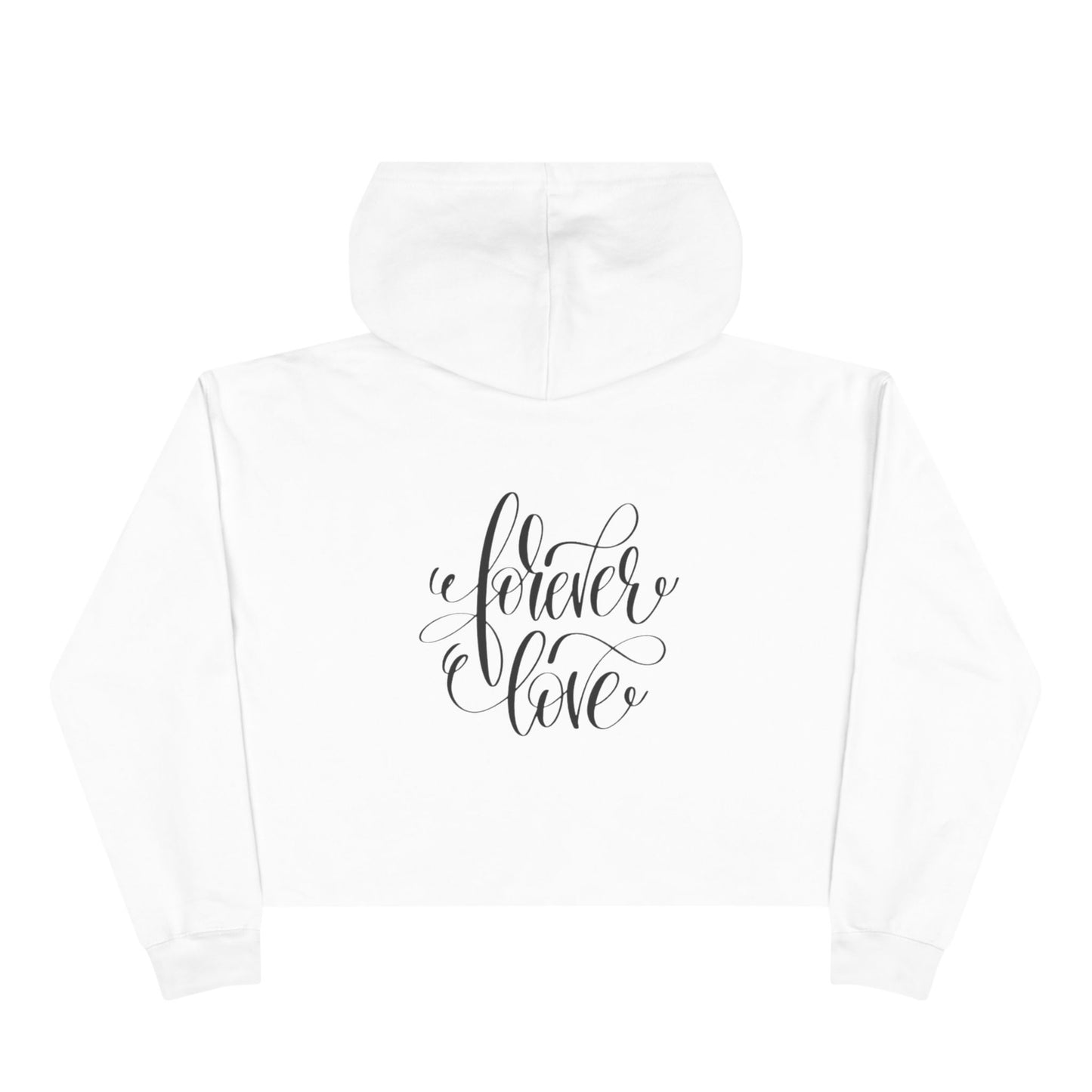 Forever Love - Cropped Hoodie — Handwritten Script, Vintage Tattoo Vibe