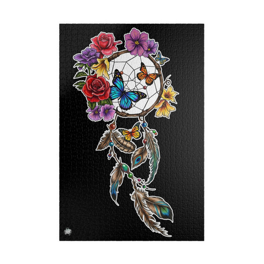 Dreamcatcher & Butterflies Puzzle — Vibrant Tattoo Artwork (110–1014 pcs)