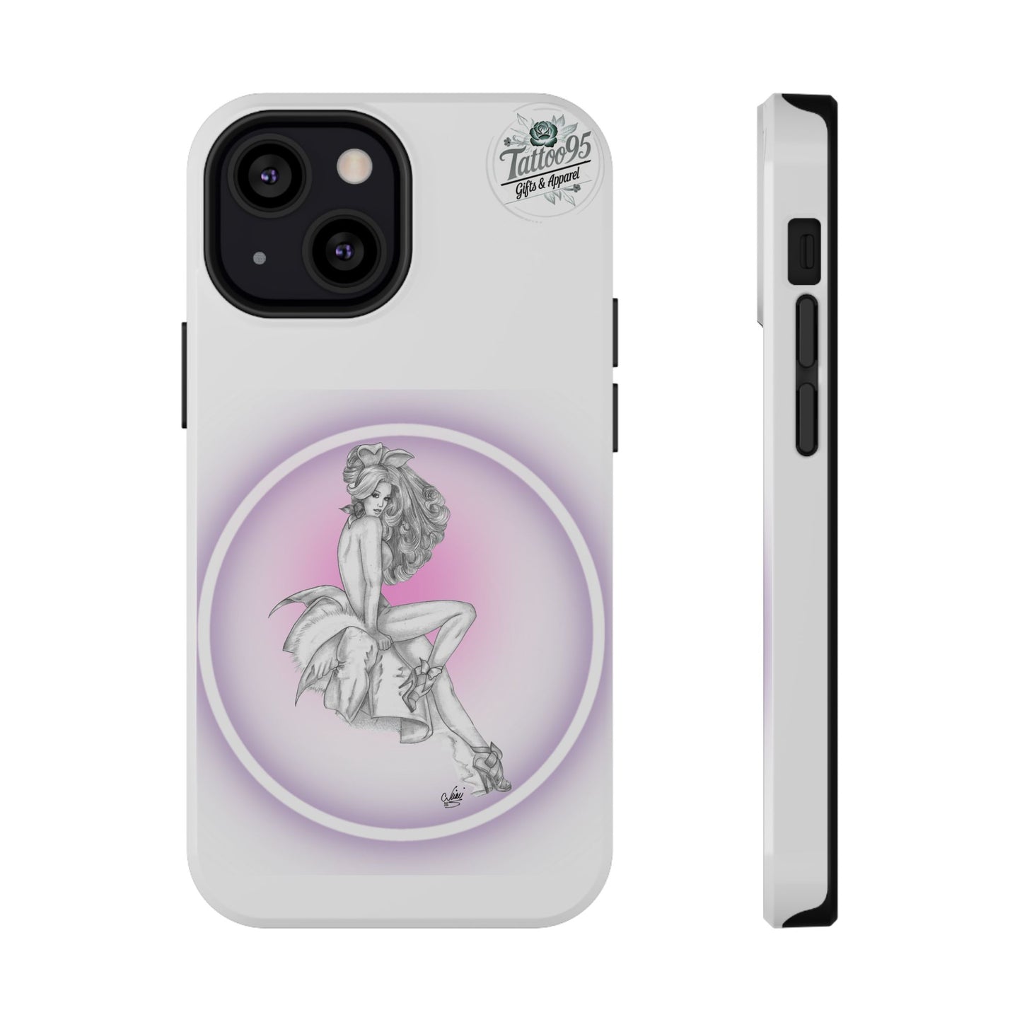 Pretty Bunny Vintage Artwork - iPhone Case