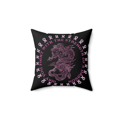 Dragon Strength, Square Pillow, Home Decor, Black Pillow