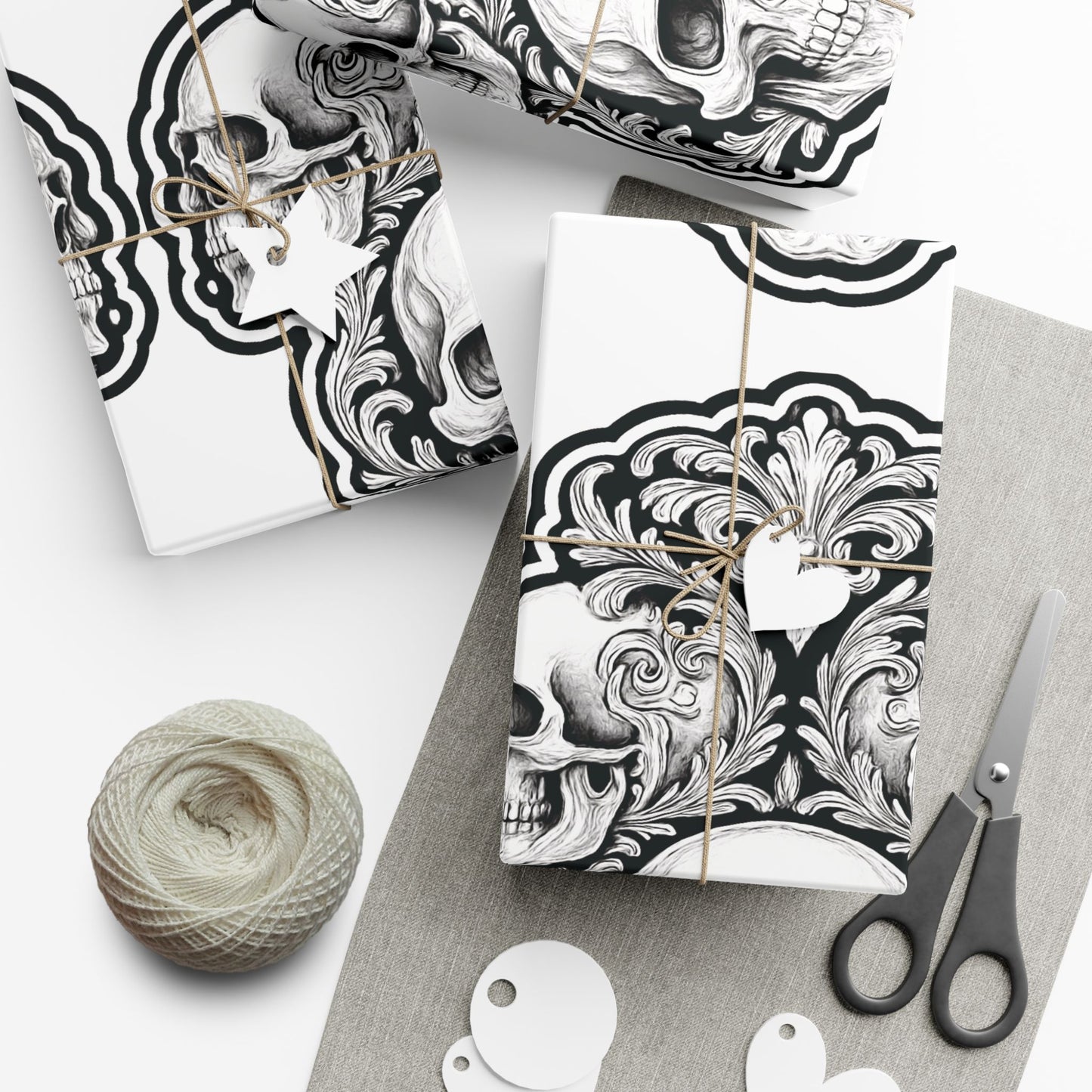 Skulls Filigree - Gift Wrapping Paper