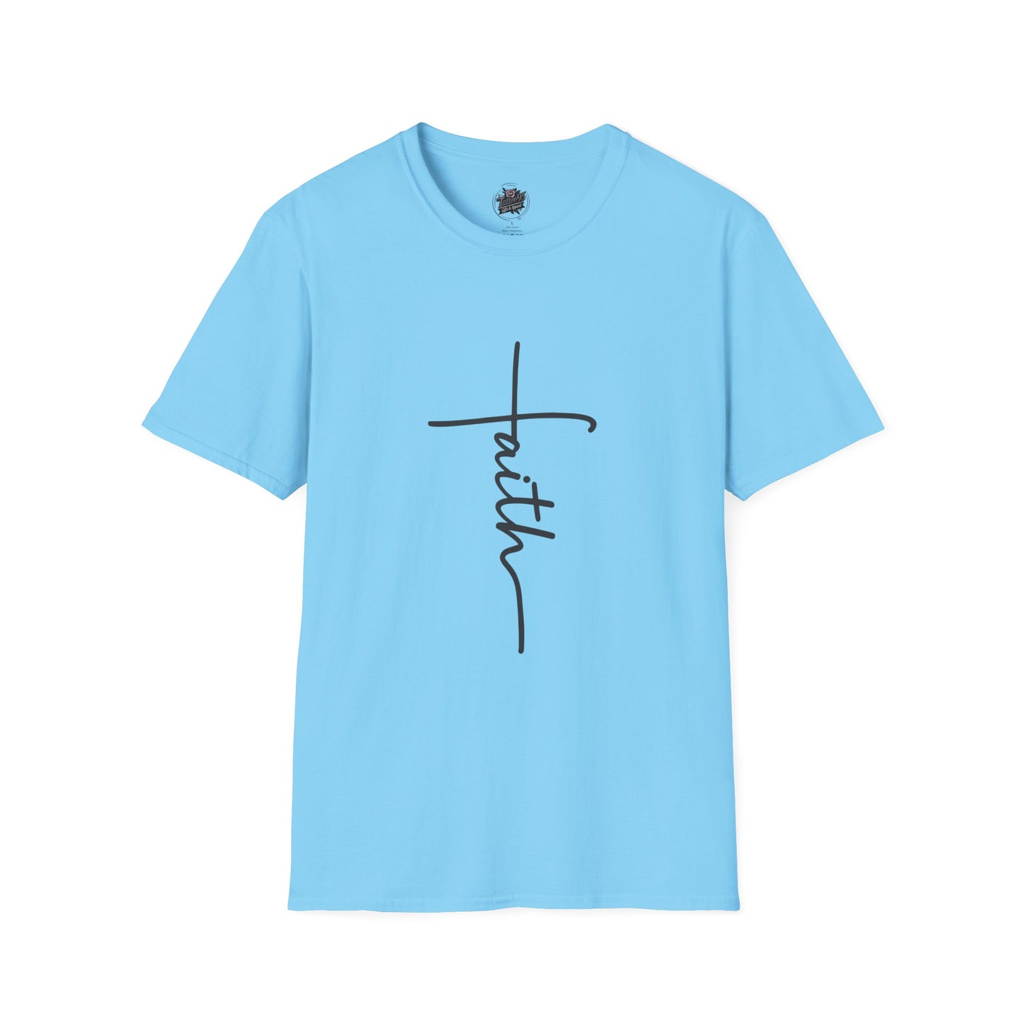 Faith Script T-Shirt — Minimal Line Tattoo Design