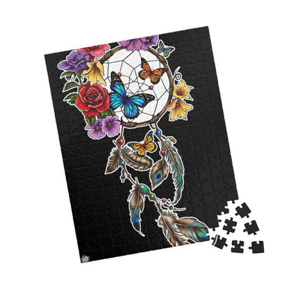 Dreamcatcher & Butterflies Puzzle — Vibrant Tattoo Artwork (110–1014 pcs)