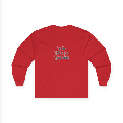 Live Free, Sail Wild Pirate Lady with Back Quote "I’m the Storm You Saw Coming" - Gildan Adult Long Sleeve Ultra Cotton T-Shirt