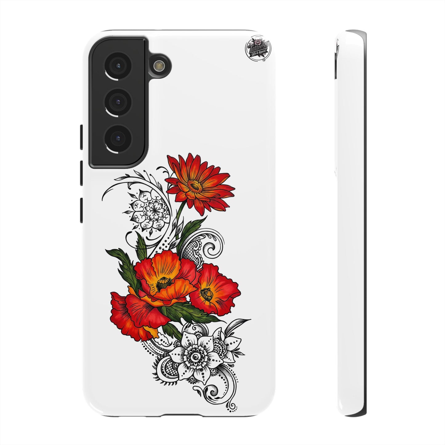 Floral Red Poppy - Tough Galaxy Phone Case Series S10-S25 Series