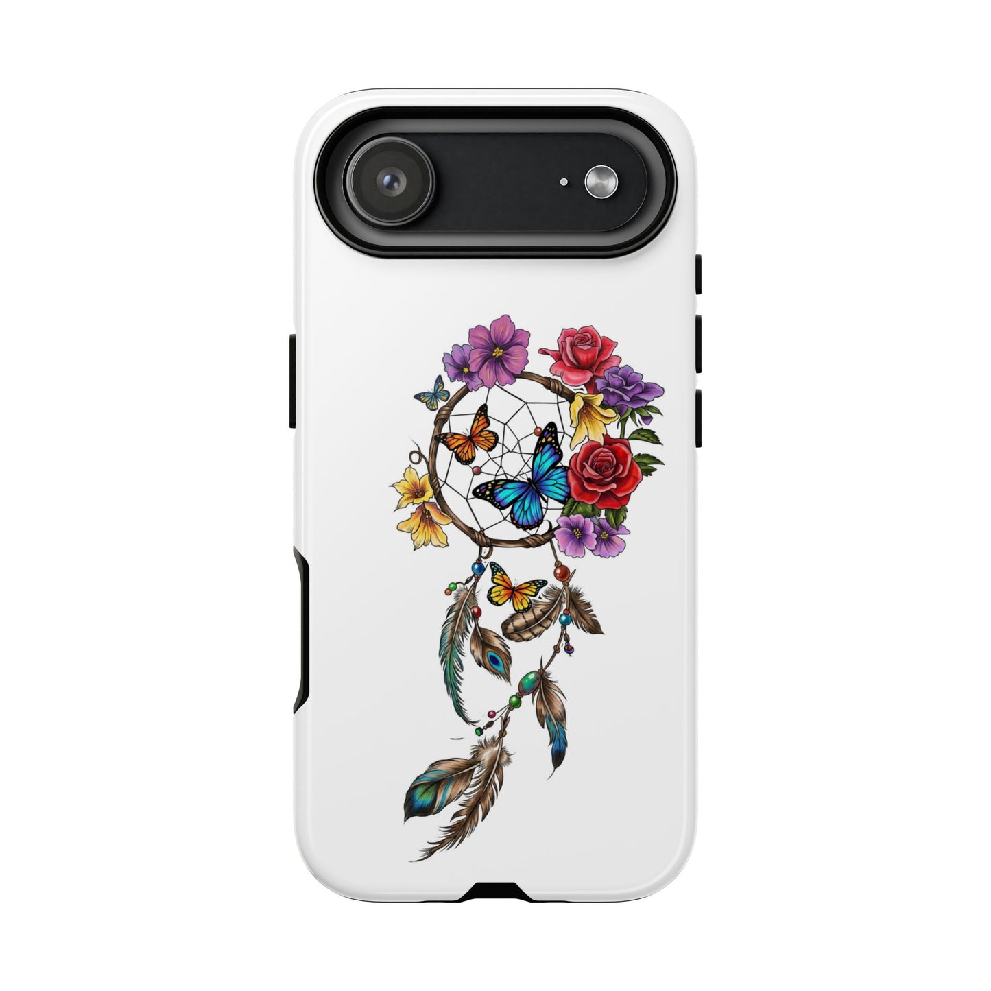 Dreamcatcher &  Butterflies White — Tough iPhone 17 - iPhone 11 Series Protective Cover