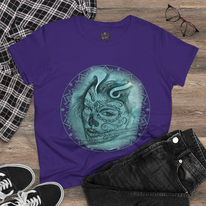 Beautiful Face Tattoo Artwork - Pre-Shrunk, semi-fitted silhouette tshirt