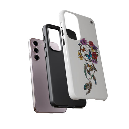 Dreamcatcher &  Butterflies White — Tough Galaxy S10-S25 Series Protective Cover