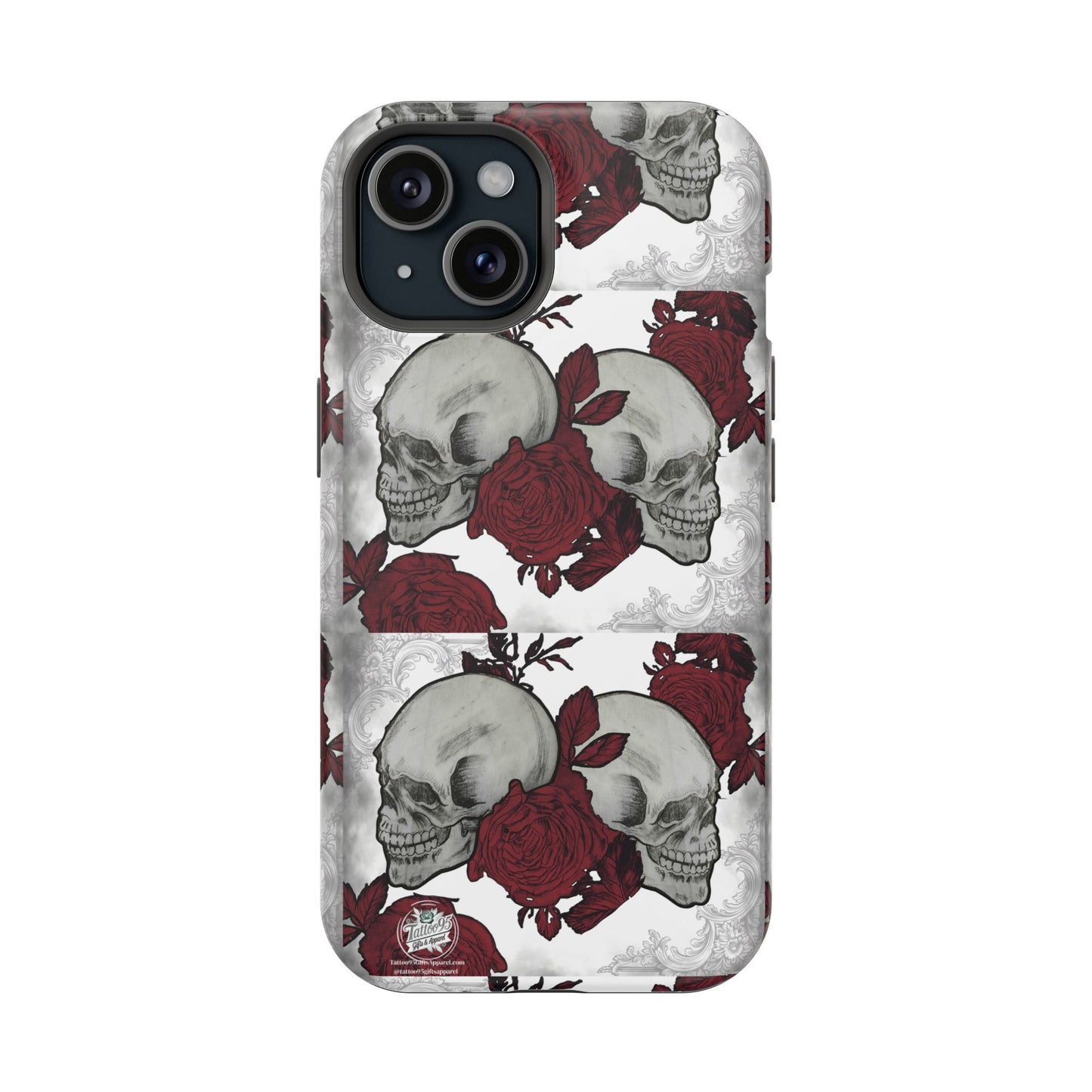 Skulls and Roses Tattoo Art - iPhone Case