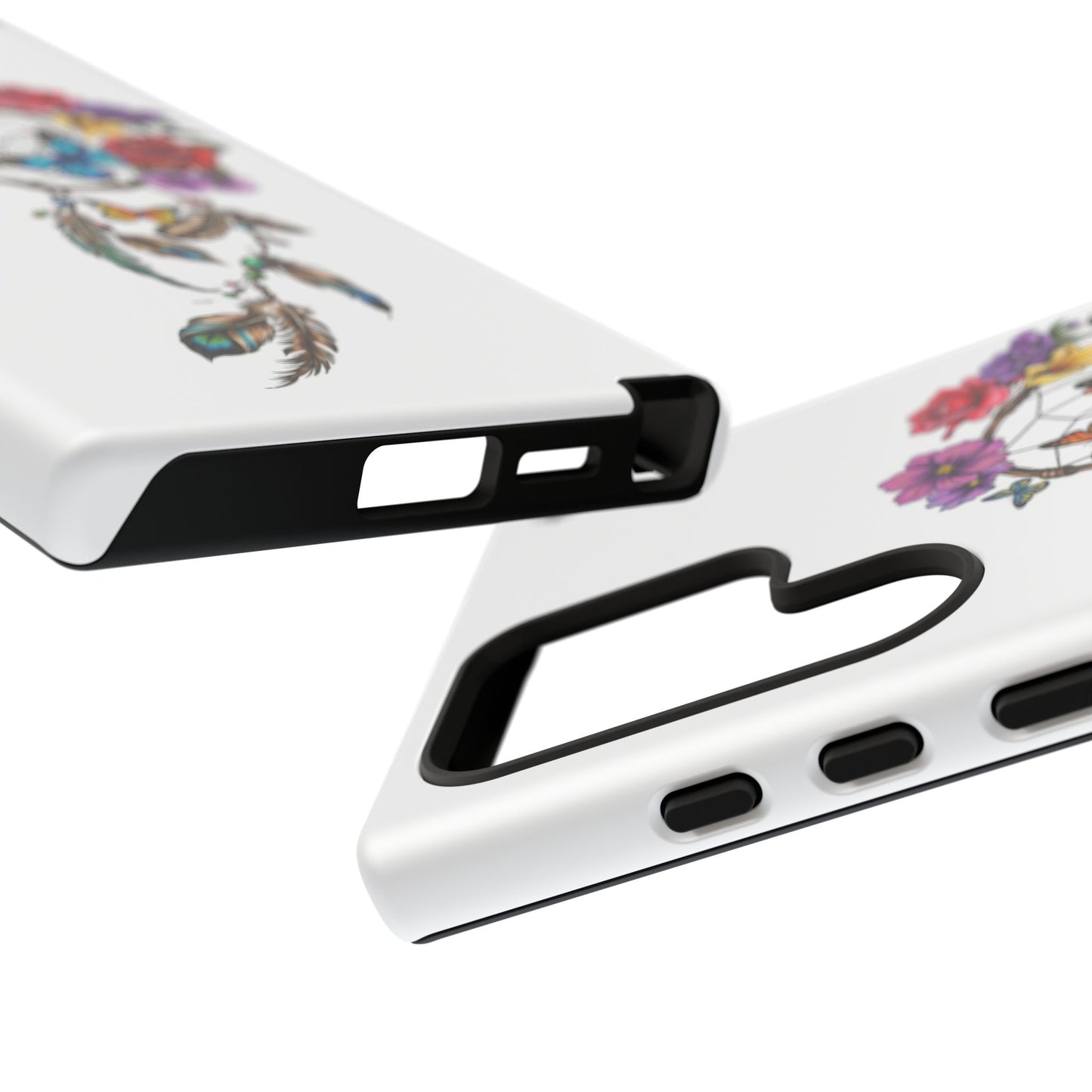Dreamcatcher &  Butterflies White — Tough Galaxy S10-S25 Series Protective Cover