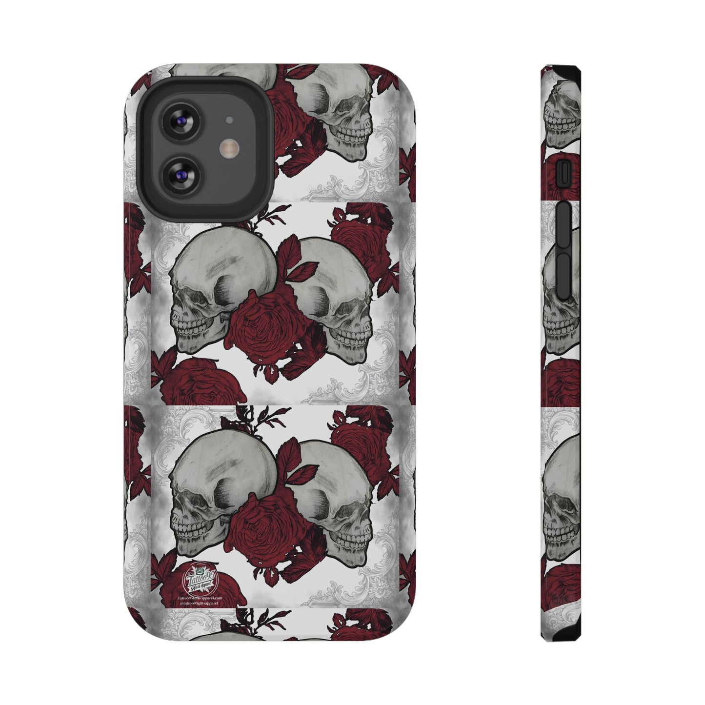 Skulls and Roses Tattoo Art - iPhone Case