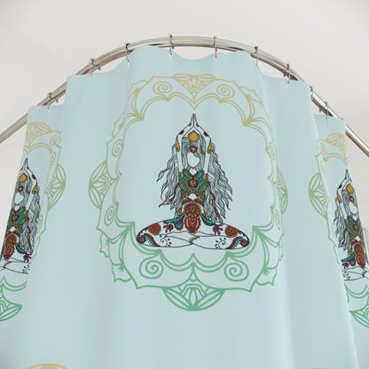 Yoga Goddess Meditation Lotus Mandala - tattoo artwork Shower Curtain