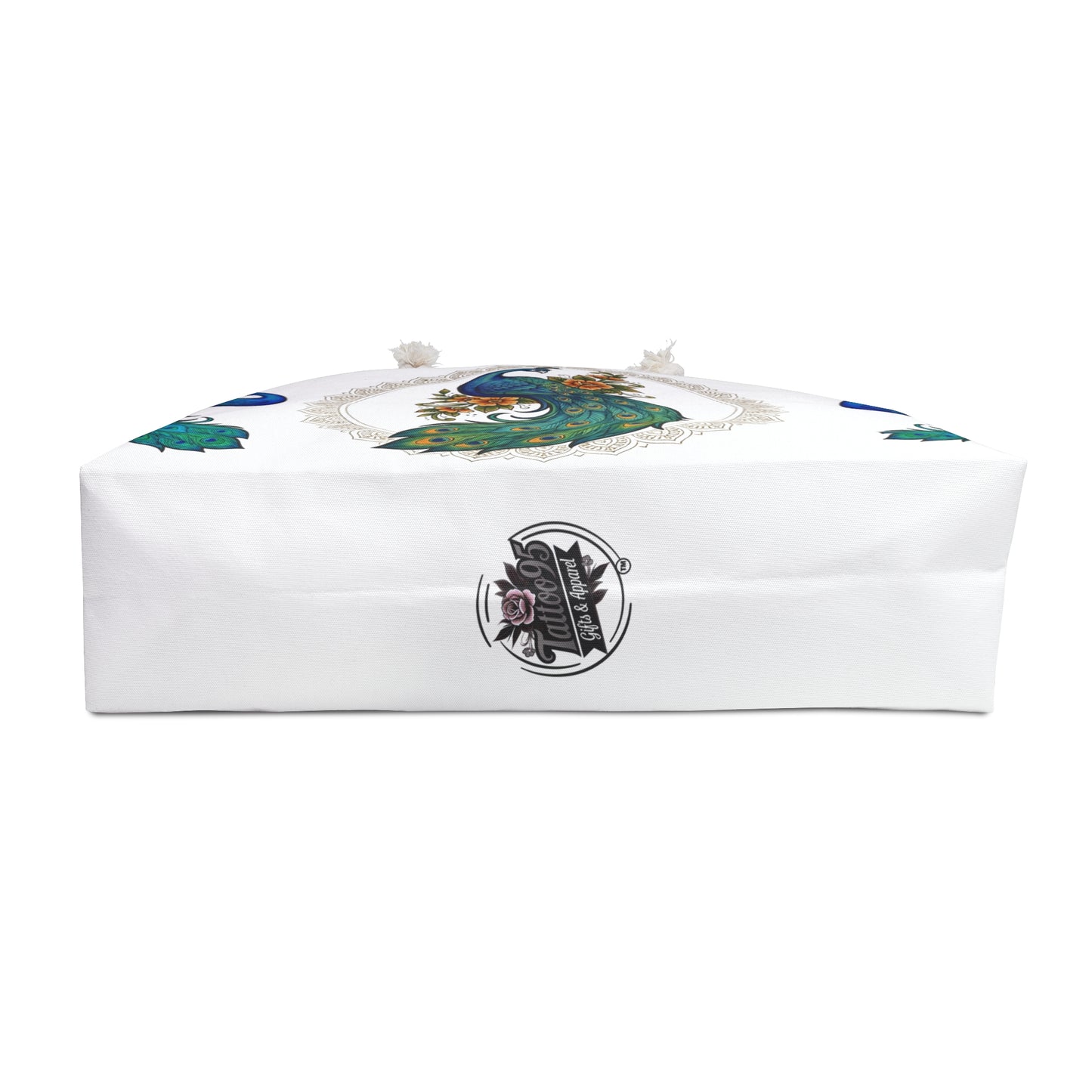 Floral Peacocks - Weekender Bag — Spacious Travel Tote with Elegant Bird Mandala Design