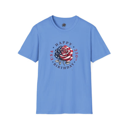 Happy Birthday America 250 years old - Gildan T-Shirt — July 4th Graphic Tee