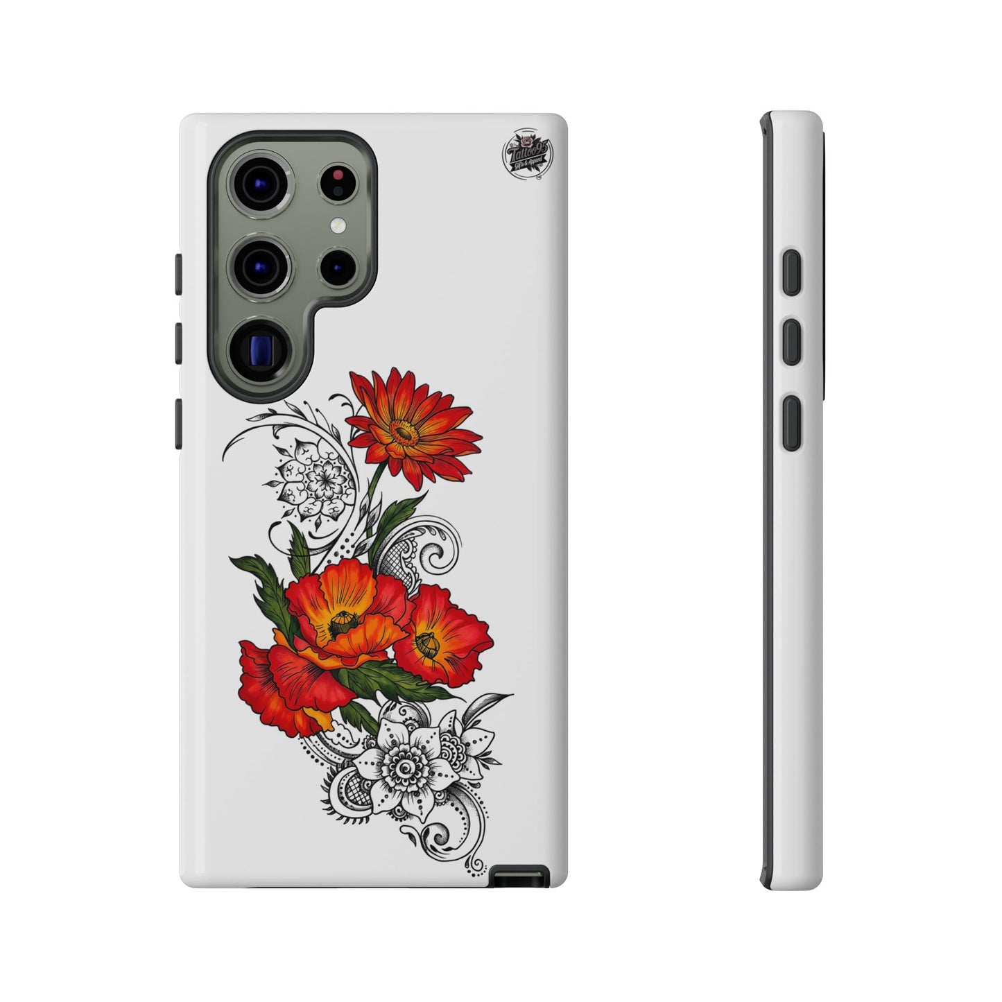 Floral Red Poppy - Tough Galaxy Phone Case Series S10-S25 Series