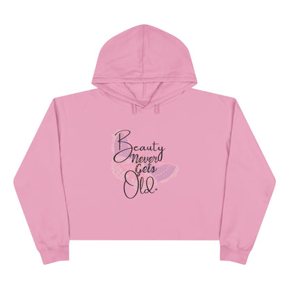 Beauty Never Gets Old - Mauve Cropped Hoodie