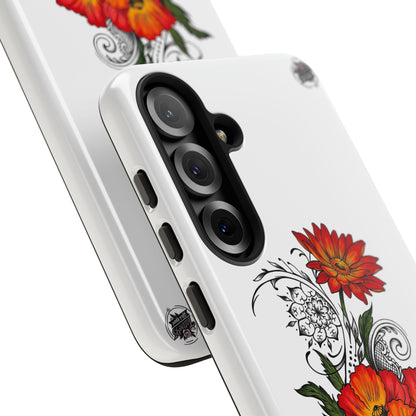 Floral Red Poppy - Tough Galaxy Phone Case Series S10-S25 Series