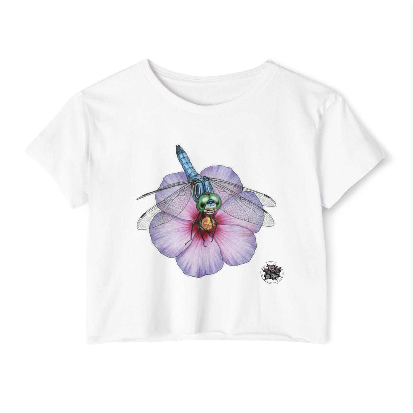 Dragonfly Hibiscus - Cropped TShirt 6 colors (XS-2XL)