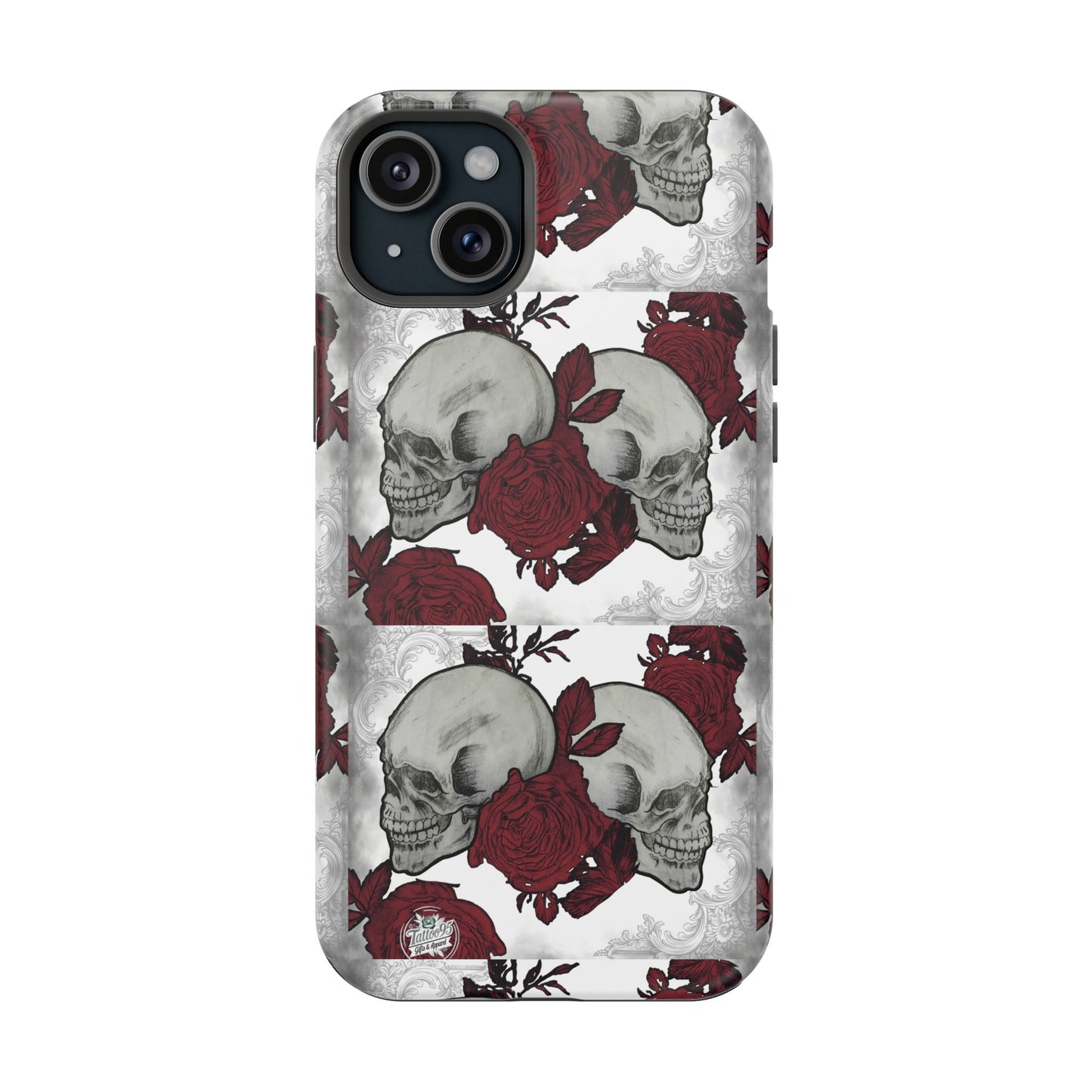 Skulls and Roses Tattoo Art - iPhone Case