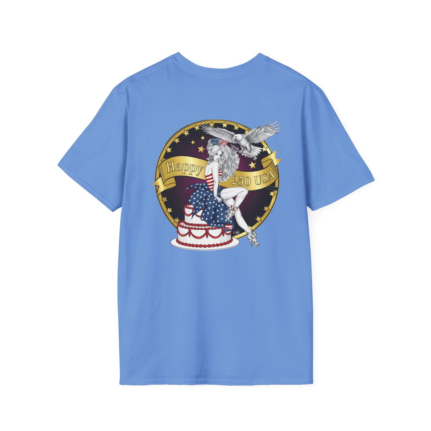 Happy Birthday America 250 years old - Gildan T-Shirt — July 4th Graphic Tee