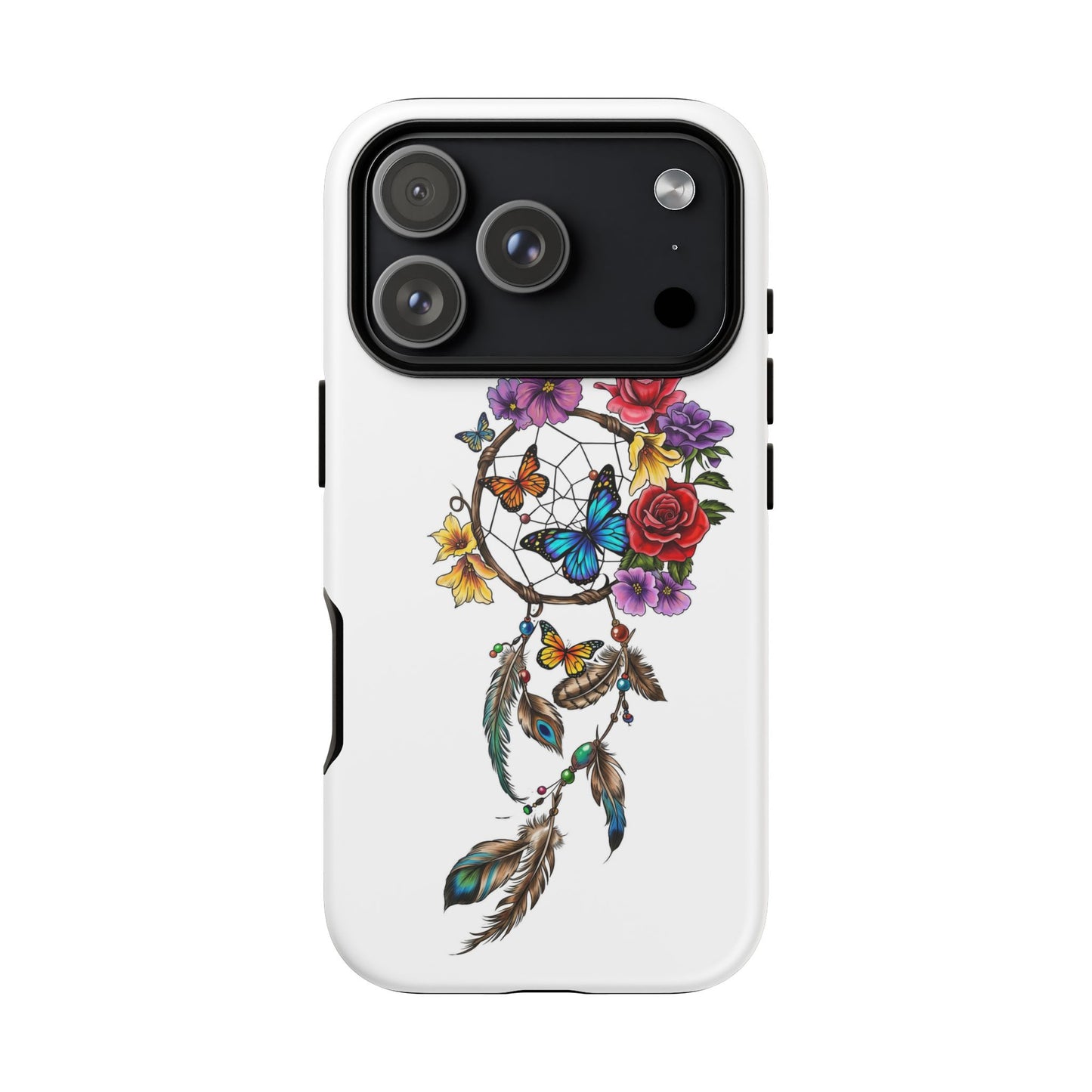 Dreamcatcher &  Butterflies White — Tough iPhone 17 - iPhone 11 Series Protective Cover