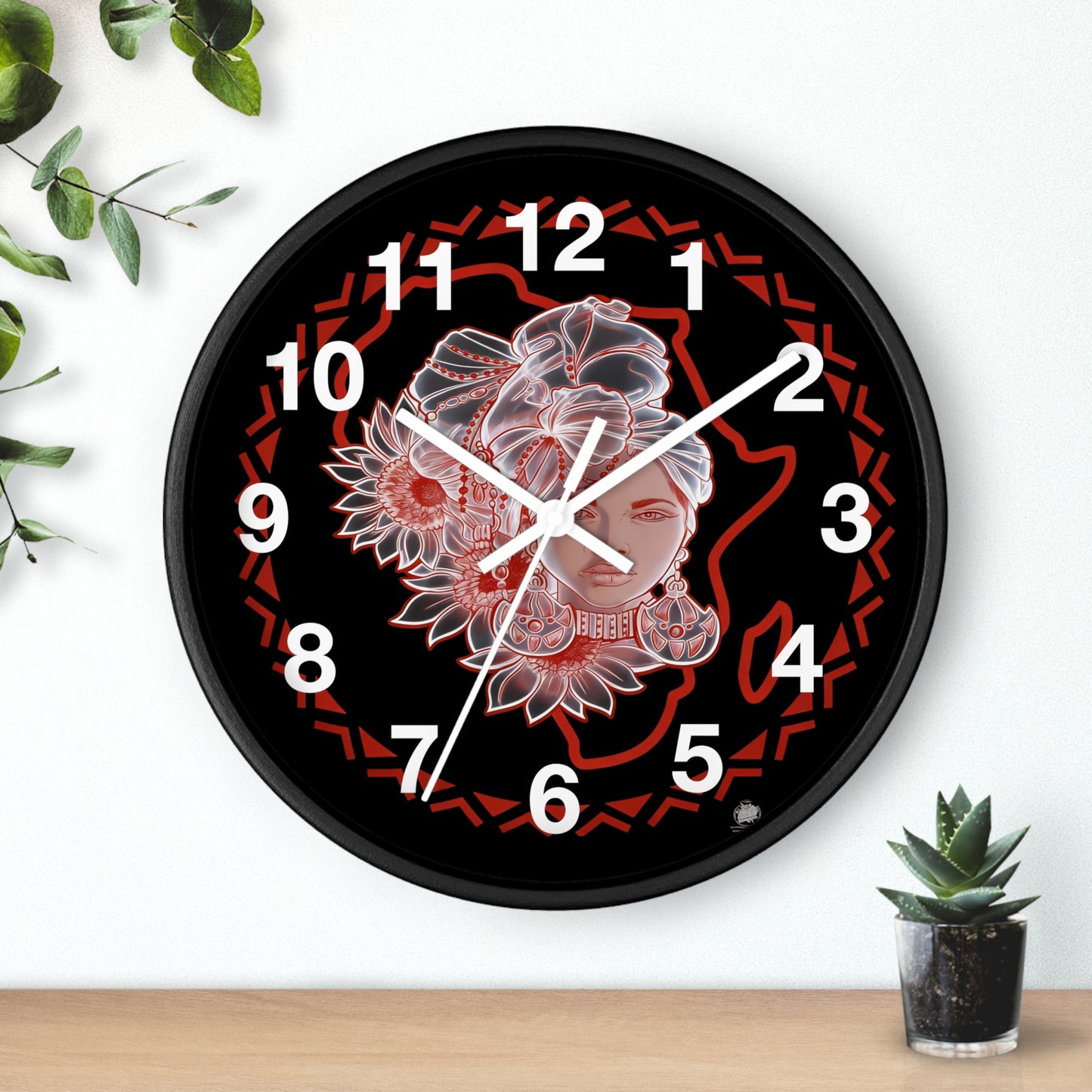 Gele Girl - Wall Clock Black Background
