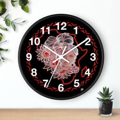 Gele Girl - Wall Clock Black Background