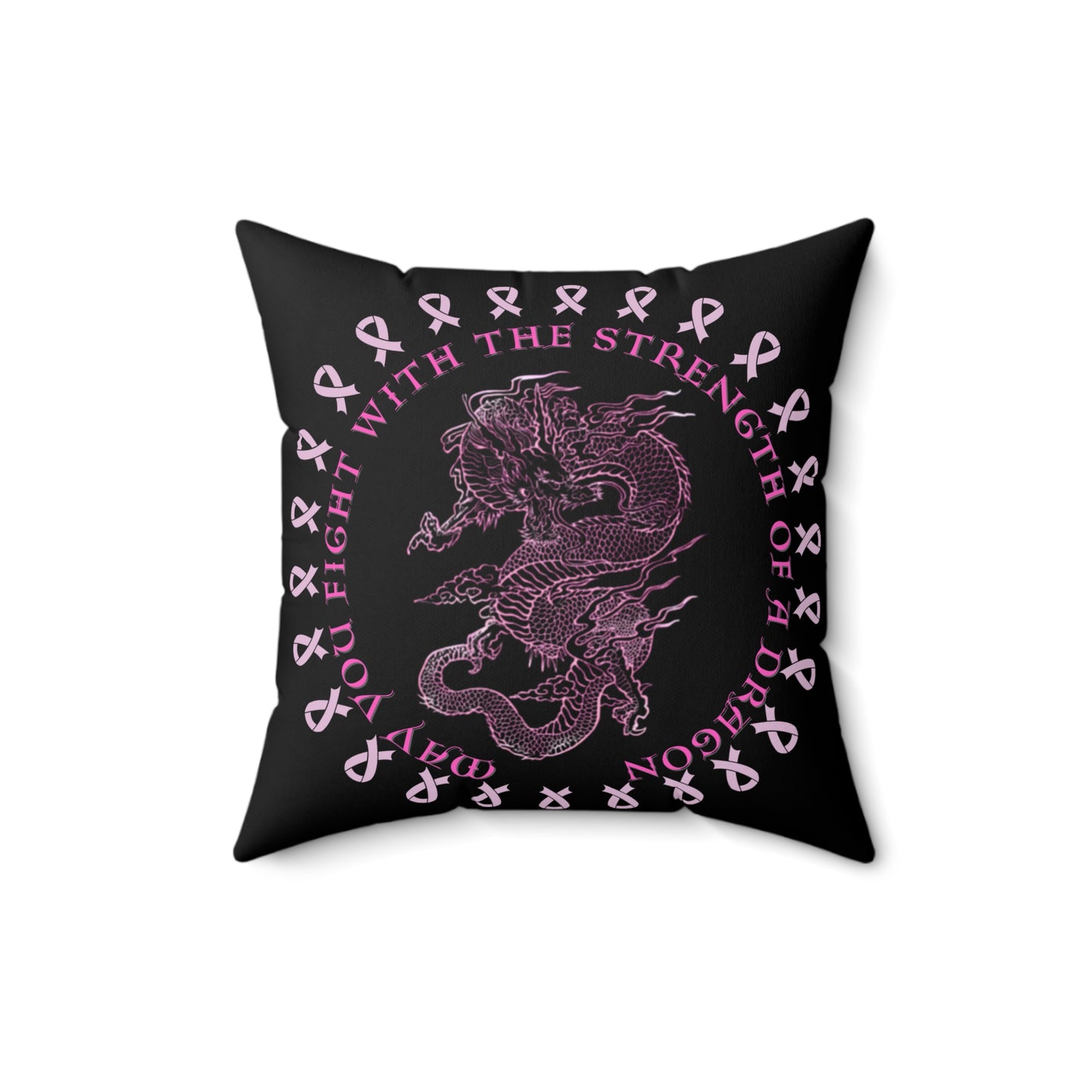 Dragon Strength, Square Pillow, Home Decor, Black Pillow
