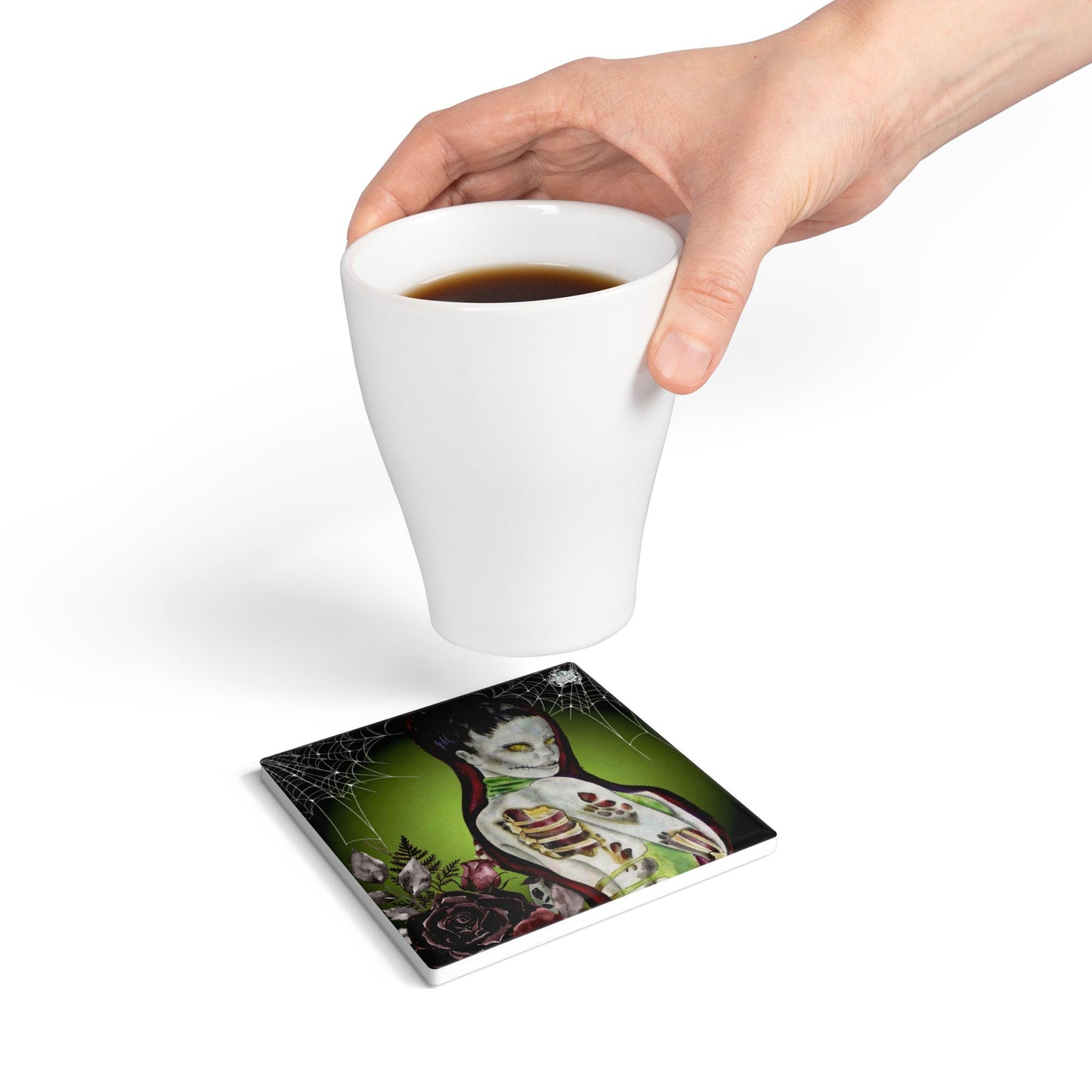 Lady Zombie 'Deadrah' - Ceramic Drink Coaster