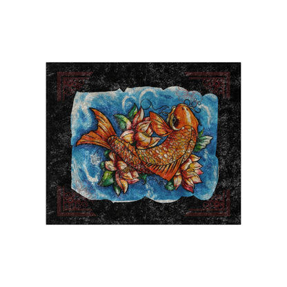 Koi Fish - Crushed Velvet Blanket (50" x 60")