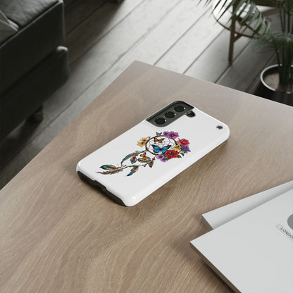 Dreamcatcher &  Butterflies White — Tough Galaxy S10-S25 Series Protective Cover