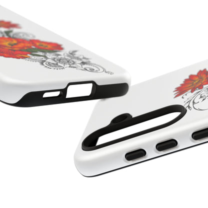 Floral Red Poppy - Tough Galaxy Phone Case Series S10-S25 Series
