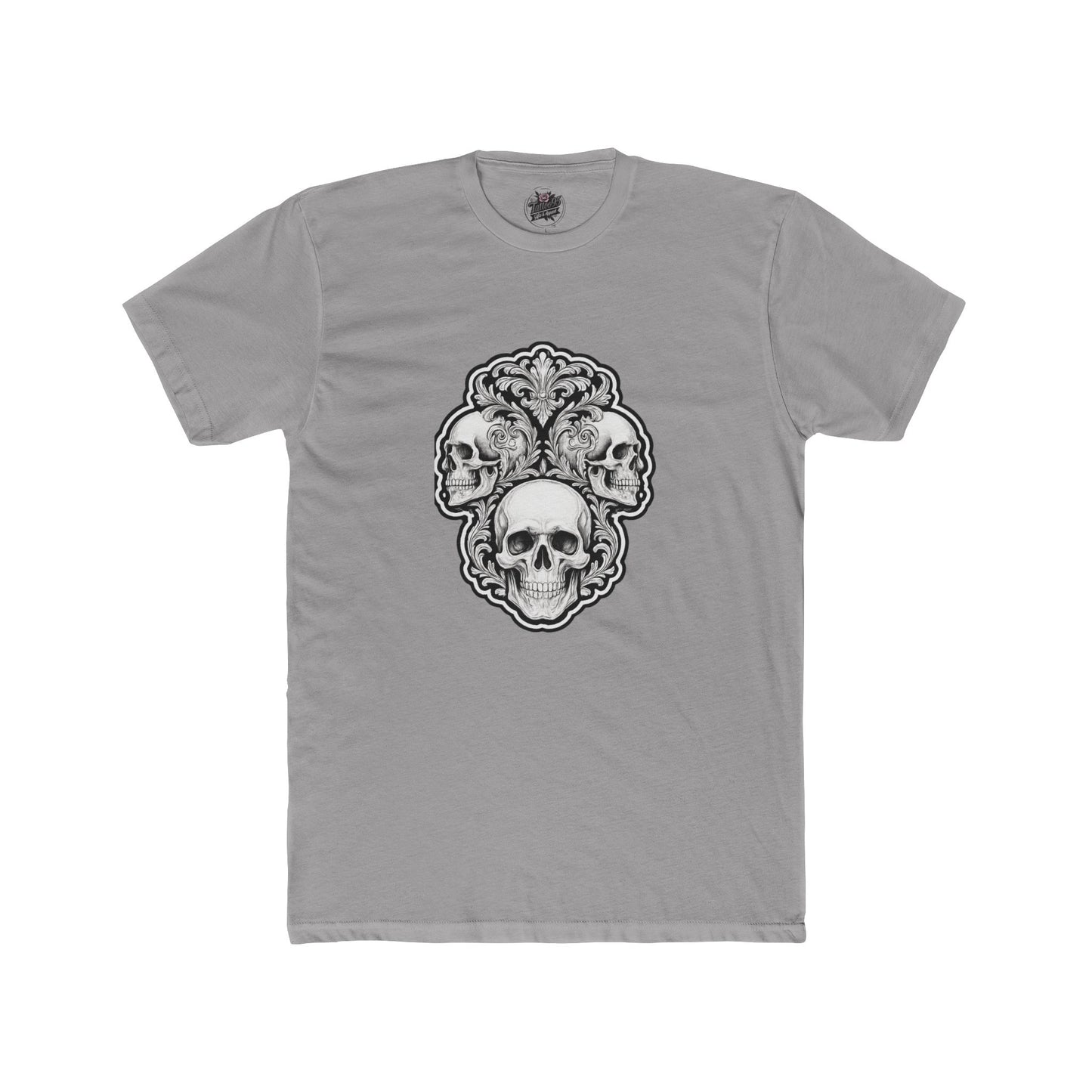 Skulls Filigree Crew Tee — Unisex Cotton Skull Filigree T-Shirt