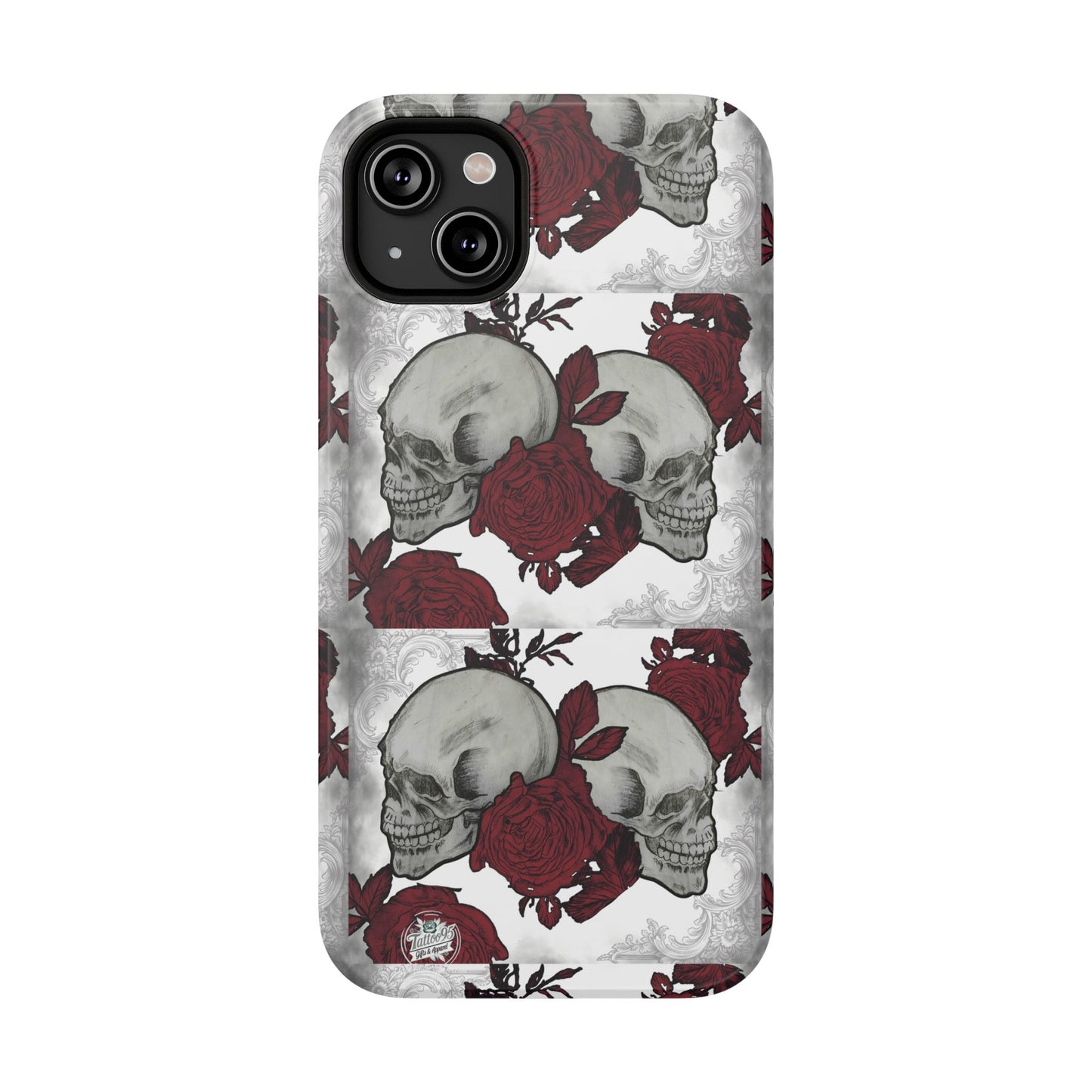 Skulls and Roses Tattoo Art - iPhone Case