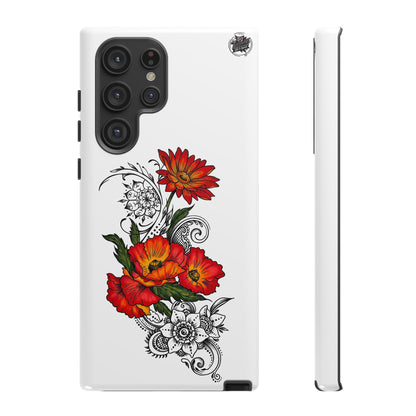 Floral Red Poppy - Tough Galaxy Phone Case Series S10-S25 Series