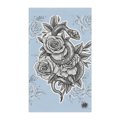 Snake and Roses Tea Towel — Vintage Botanical Sketch Kitchen Towel