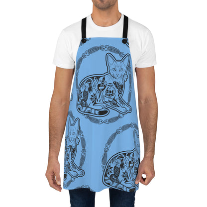 Tattooed Cat Fish Bones Circle Original Tattoo Artwork - Blue Apron