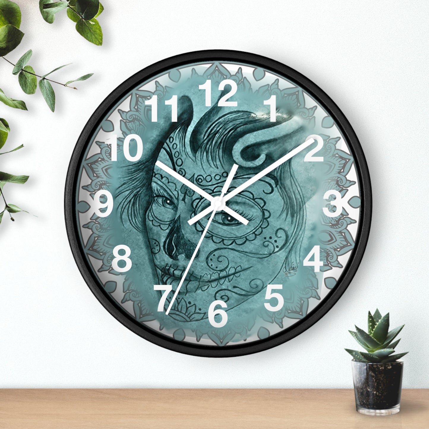 Beautiful Face Tattoo Artwork - Wall Clock