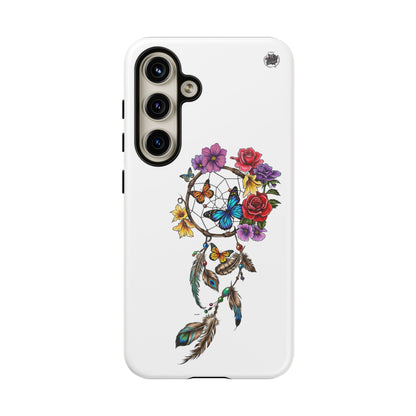 Dreamcatcher &  Butterflies White — Tough Galaxy S10-S25 Series Protective Cover