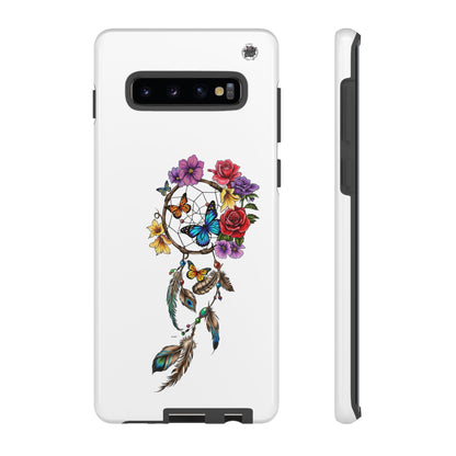 Dreamcatcher &  Butterflies White — Tough Galaxy S10-S25 Series Protective Cover