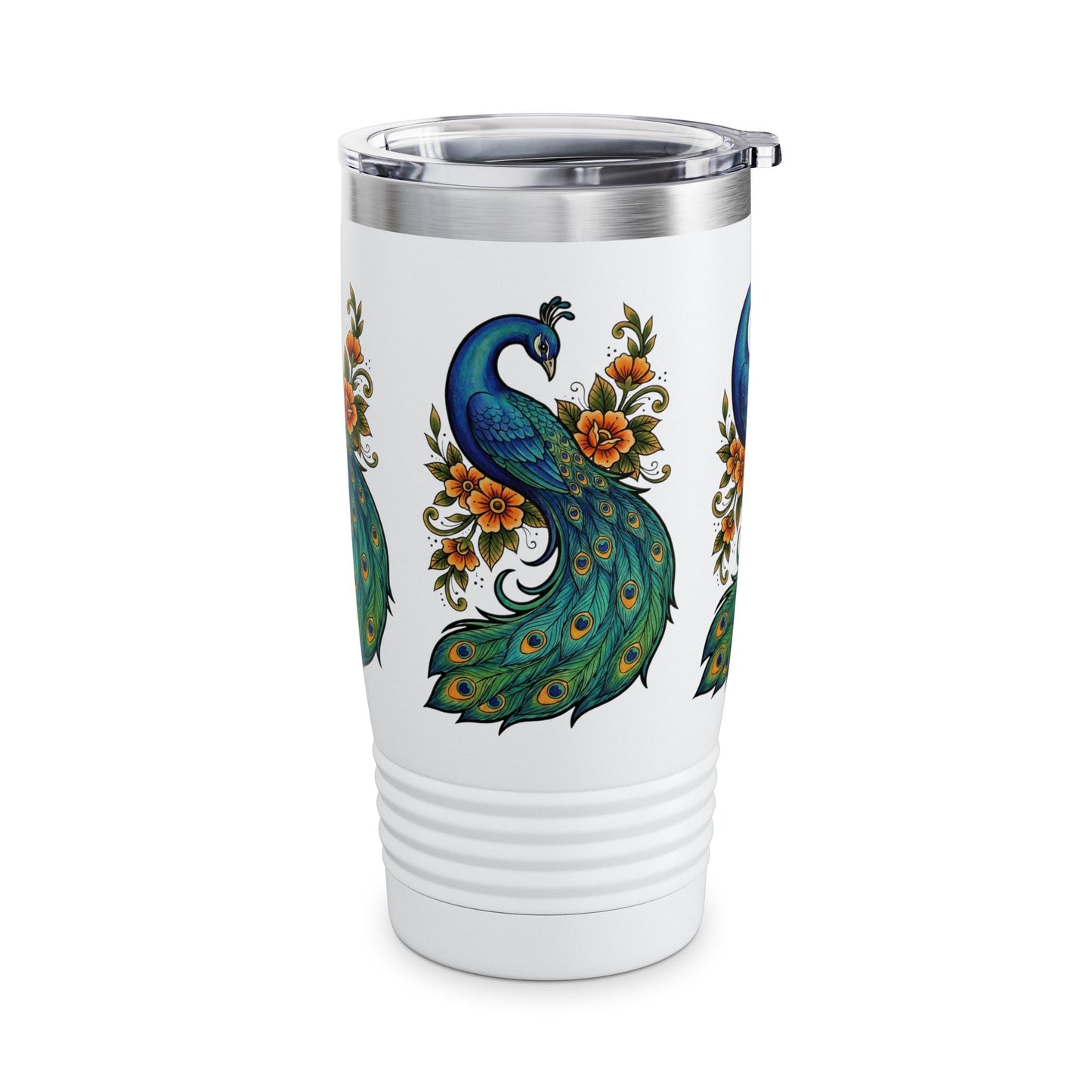 Floral Peacock - Tumbler, 20oz Travel Mug