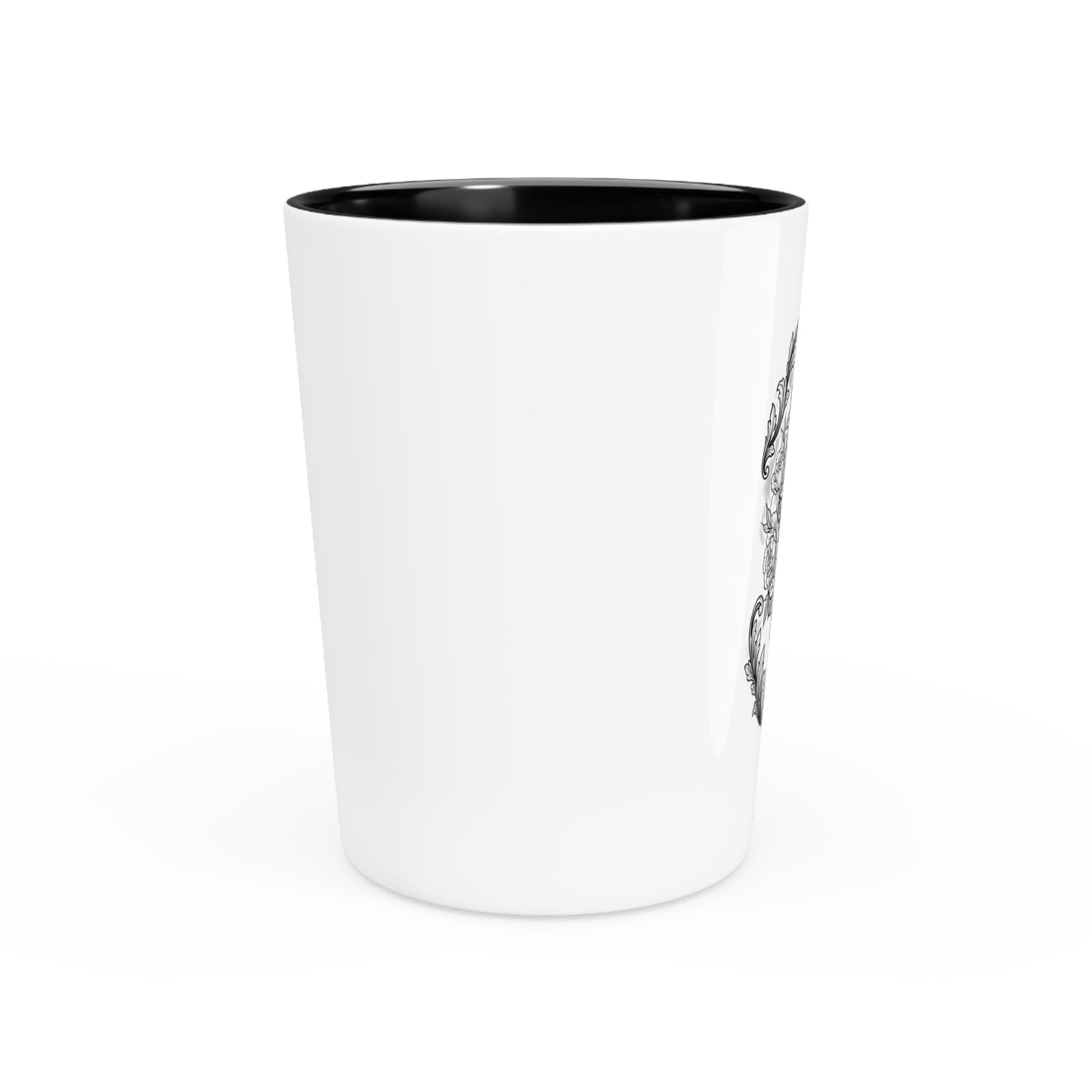 Snake, Hummingbird and Peonies Tattoo Artwork- Ceramic Shot Glass