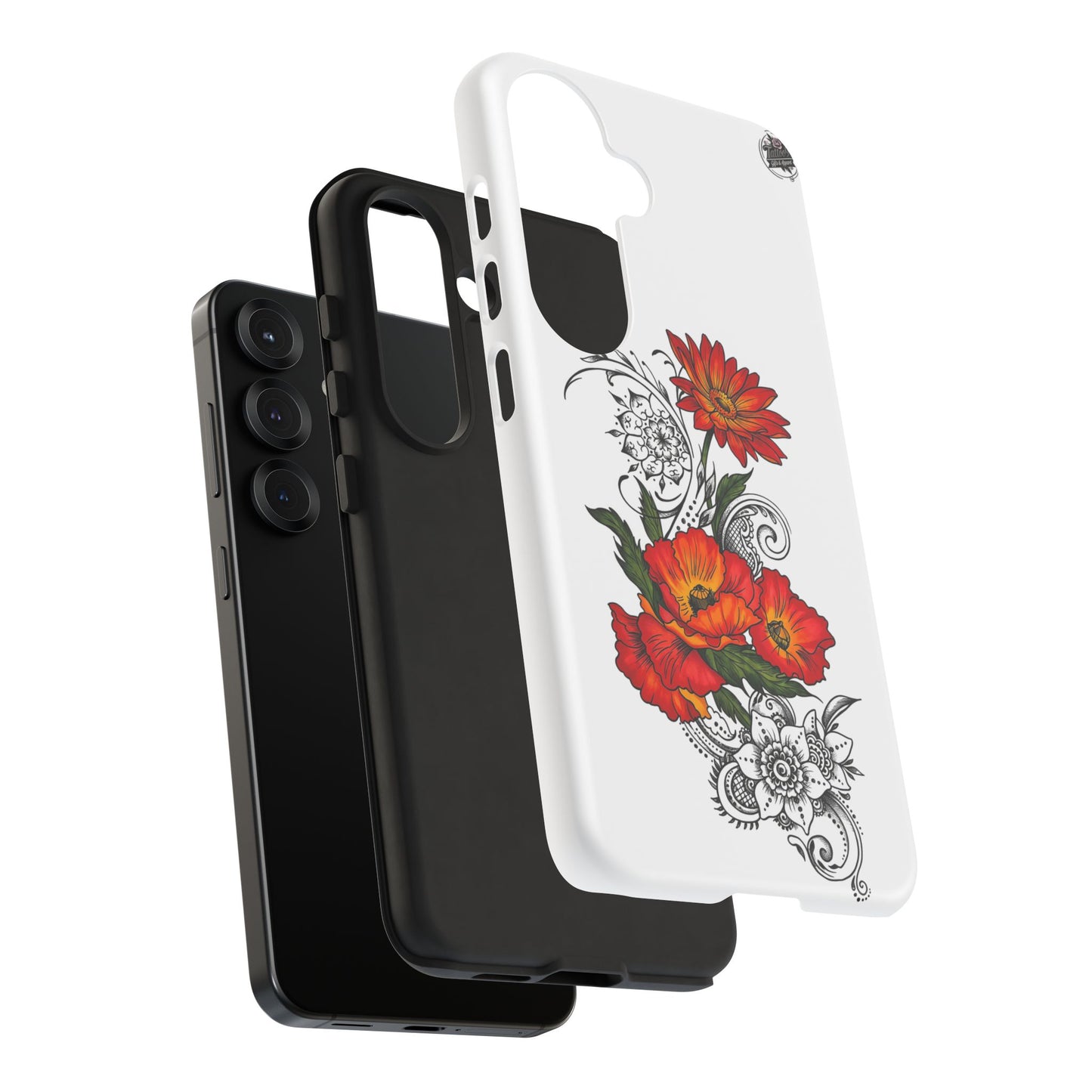 Floral Red Poppy - Tough Galaxy Phone Case Series S10-S25 Series